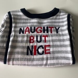 Naughty but Nice grey white sweater 4T